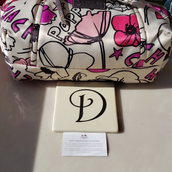 Coach Poppy Petal Print Lurex Rocker Hand Bag Crossbody Bag Strap #16308 NWT - Picture 13 of 16